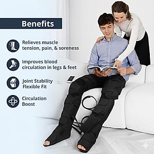 Air Compression Leg Massager Promotes Blood Circulation (3 Modes and 3 Heating Levels)