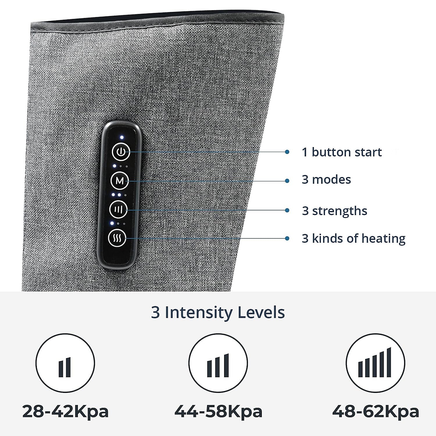 Air Compression Boots with Heating with 2000mAh USB Rechargeable Battery (11.4“x4.3“x18“)