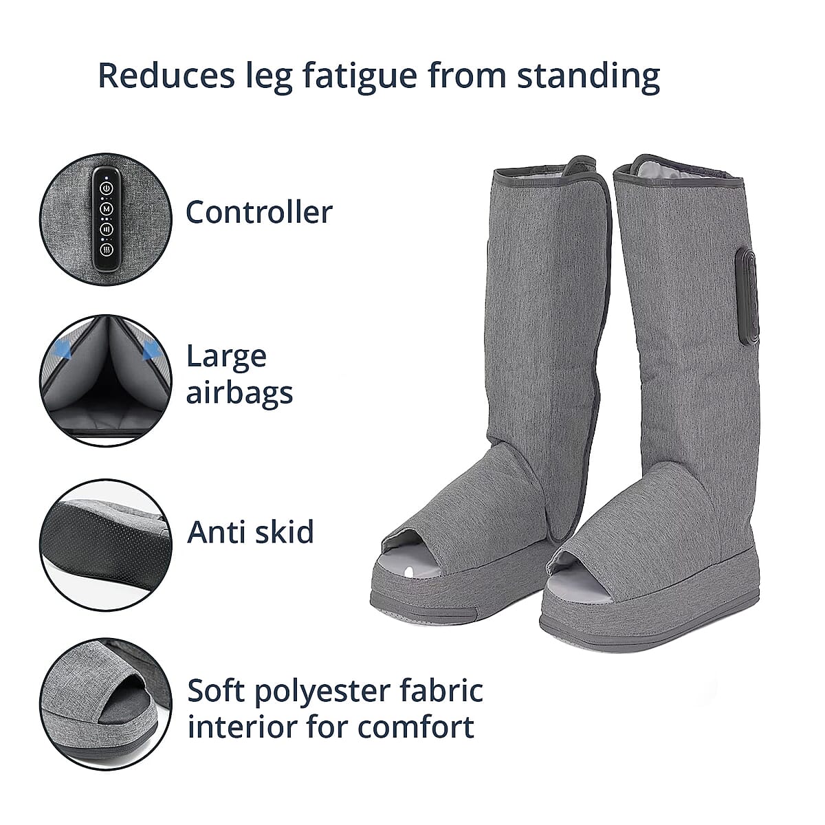 Air Compression Boots with Heating with 2000mAh USB Rechargeable Battery (11.4&ldquo;x4.3&ldquo;x18&ldquo;) image number 5