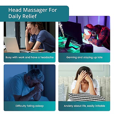 Head Air Compressure Massager with 2000mAh USB Rechargeable Battery