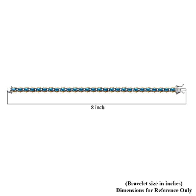 D'Joy Malgache Neon Apatite and Moissanite 7.00 ctw Marine Blossom Bracelet in 18K Vermeil YG and Rhodium Over Sterling Silver (7.25 In)