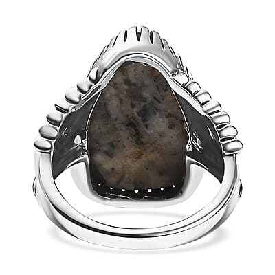 D'Joy Artisan Crafted White Buffalo 12.90 ctw Fancy Ring in Sterling Silver (Size 6.0)