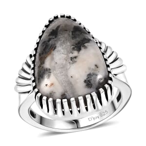 D'Joy Artisan Crafted White Buffalo 12.90 ctw Fancy Ring in Sterling Silver (Size 7.0)
