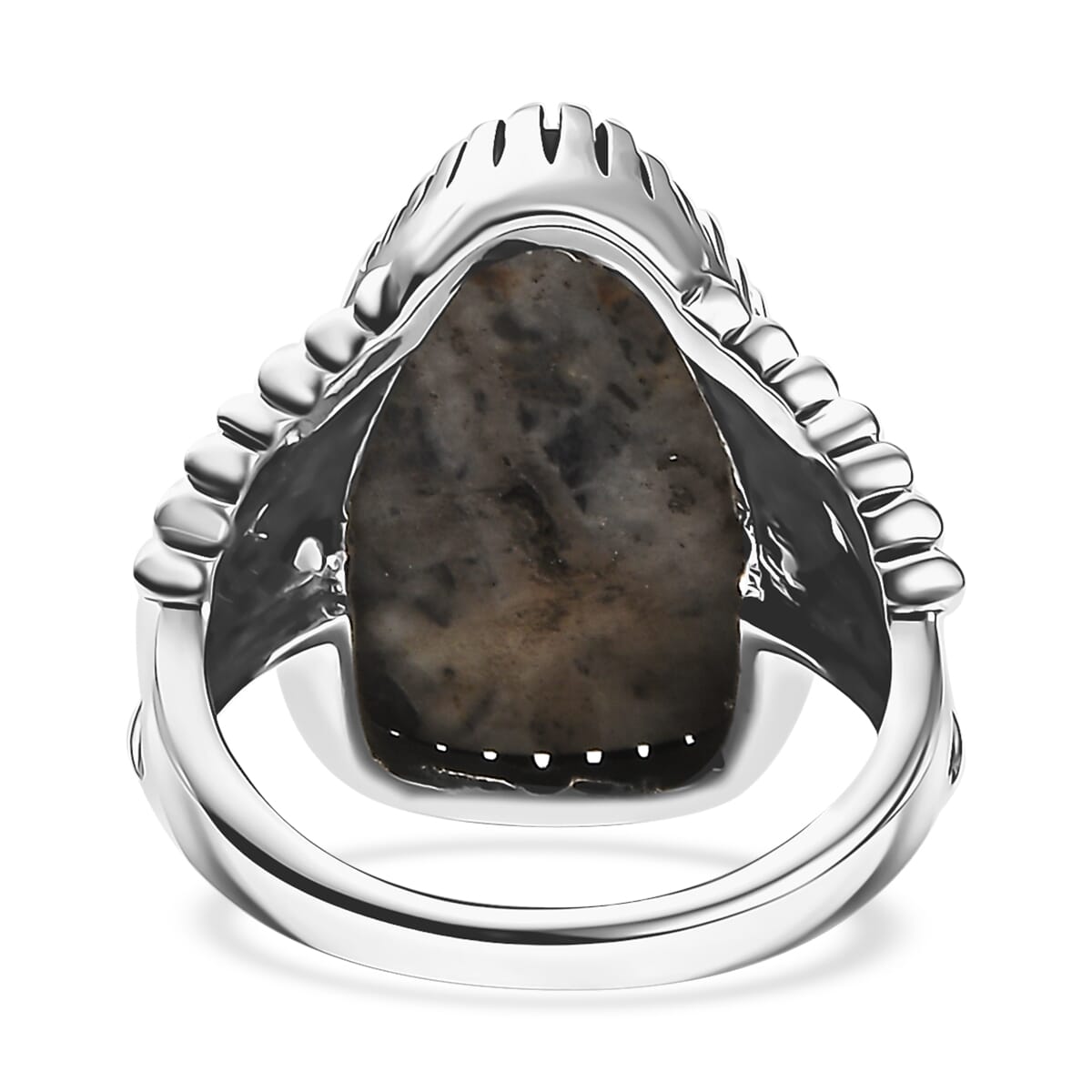 D'Joy Artisan Crafted White Buffalo 12.90 ctw Fancy Ring in Sterling Silver (Size 8.0) image number 4