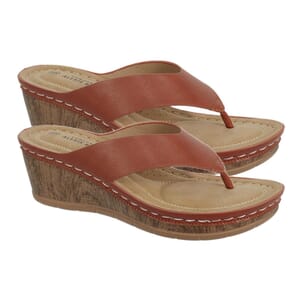 Alexis Bendel Cognac Julia Wedge Cushion Footbed Sandal - Size 6.5