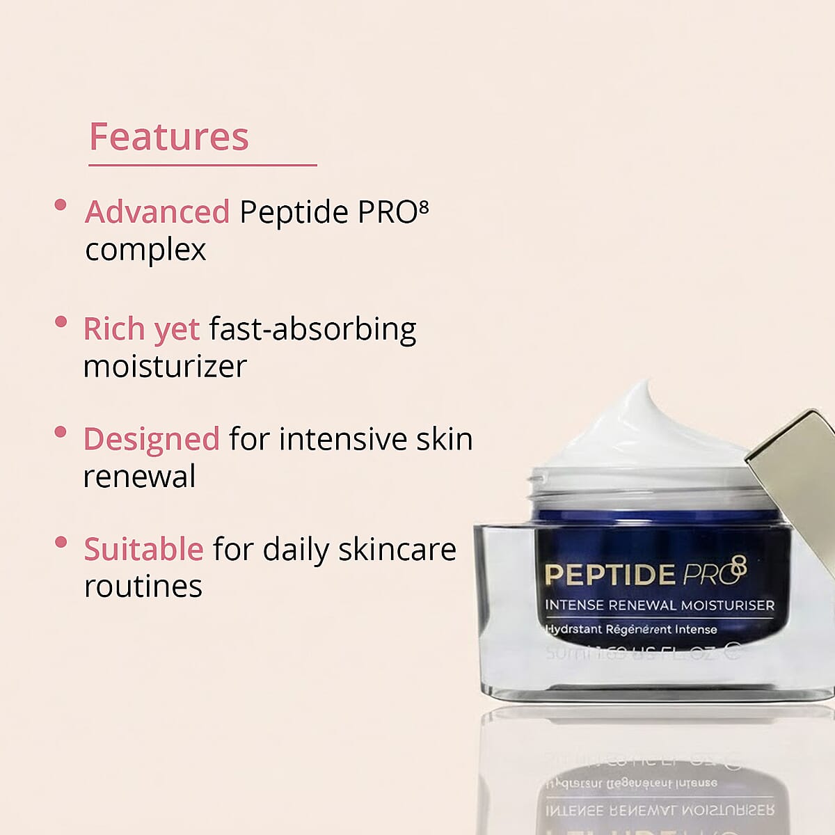 Doctors Cosmeceutical Peptide Pro8 Intense Renewal Moisturiser (1.69oz) image number 1