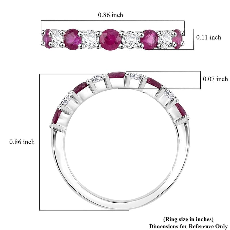 Certified & Appraised Rhapsody AAAA Montepuez Ruby and E-F VS Diamond 1.05 ctw Ring in 950 Platinum (Size 10.0) 4.16 Grams