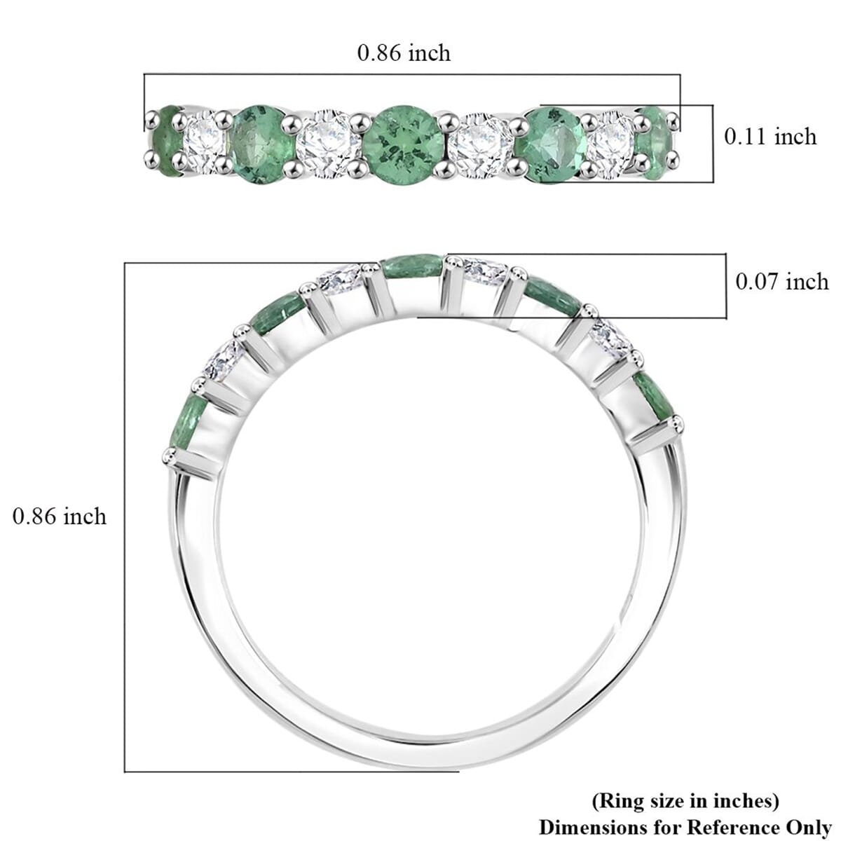 Certified & Appraised Rhapsody AAAA Boyaca Colombian Emerald and E-F VS Diamond 1.05 ctw Ring in 950 Platinum (Size 8.0) 4.22 Grams image number 4