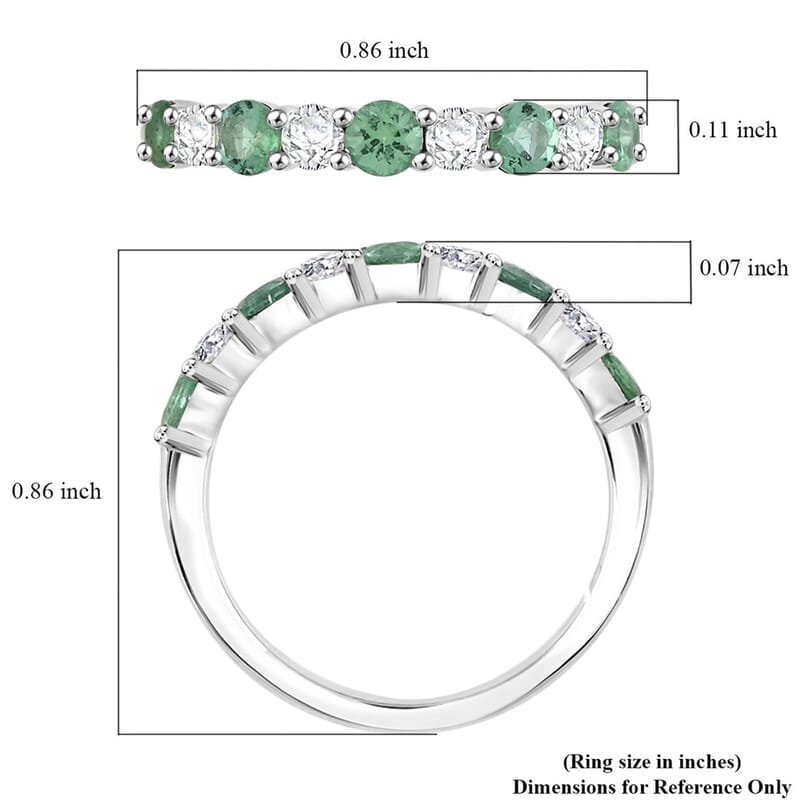 Certified & Appraised Rhapsody AAAA Boyaca Colombian Emerald and E-F VS Diamond 1.05 ctw Ring in 950 Platinum (Size 8.0) 4.22 Grams