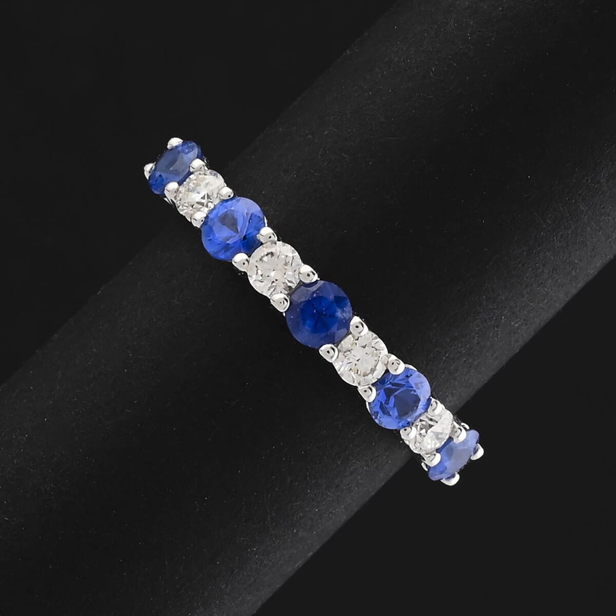 Certified & Appraised Rhapsody AAAA Ceylon Blue Sapphire and E-F VS Diamond 1.00 ctw Ring in 950 Platinum (Size 10.0) 4.10 Grams image number 1
