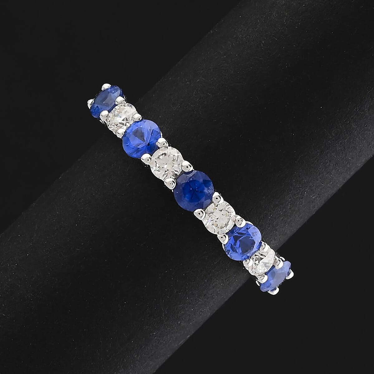 Certified & Appraised Rhapsody AAAA Ceylon Blue Sapphire and E-F VS Diamond 1.00 ctw Ring in 950 Platinum (Size 6.0) 4.10 Grams image number 1