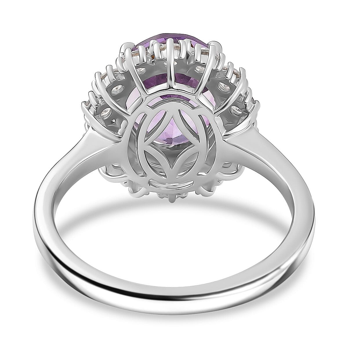 D'Joy Moroccan Rose and Multi Gemstone 4.80 ctw Victorian Elegance Ring in Platinum Over Sterling Silver (Size 10.0) image number 4
