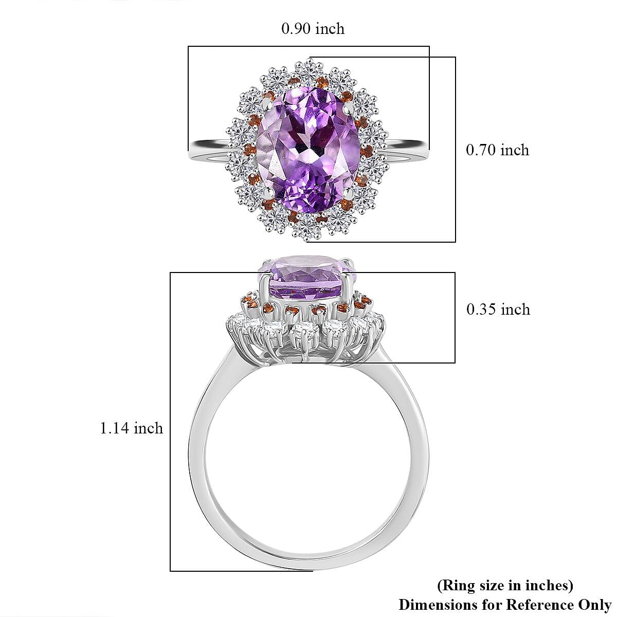 D'Joy Moroccan Rose and Multi Gemstone 4.80 ctw Victorian Elegance Ring in Platinum Over Sterling Silver (Size 10.0)