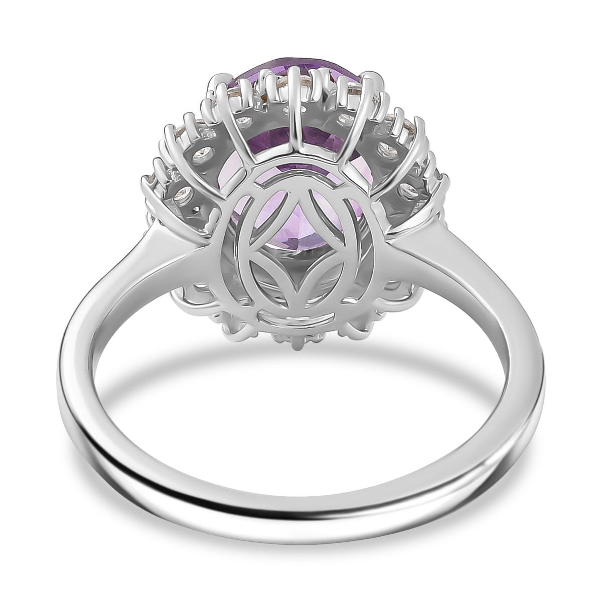 D'Joy Moroccan Rose and Multi Gemstone 4.80 ctw Victorian Elegance Ring in Platinum Over Sterling Silver (Size 6.0) image number 4