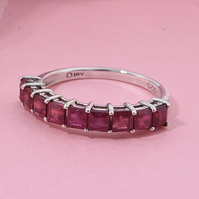 Niassa Ruby (FF) 2.25 ctw Ring in Rhodium Over Sterling Silver (Size 10.0)