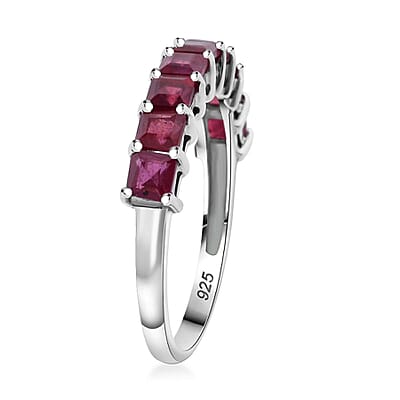 Niassa Ruby (FF) 2.25 ctw Ring in Rhodium Over Sterling Silver (Size 10.0)