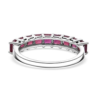 Niassa Ruby (FF) 2.25 ctw Ring in Rhodium Over Sterling Silver (Size 10.0)