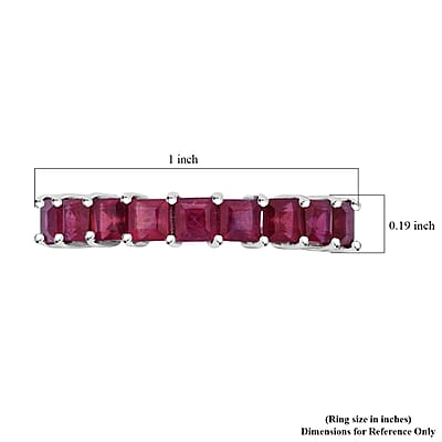 Niassa Ruby (FF) 2.25 ctw Ring in Rhodium Over Sterling Silver (Size 10.0)