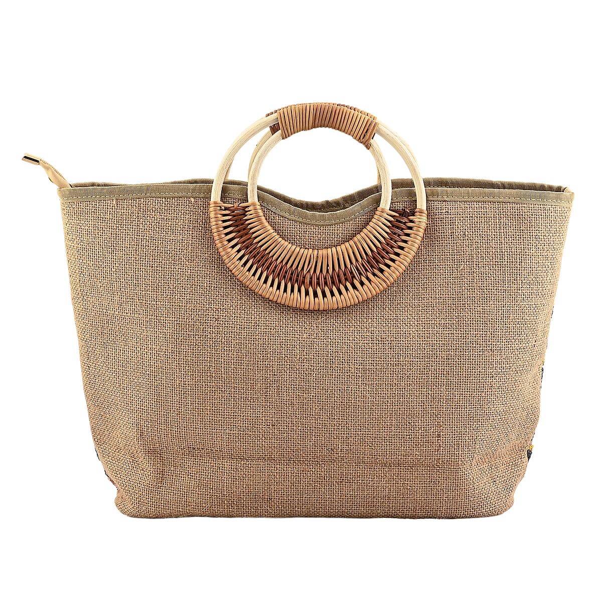 Black and Gold Leopard Pattern Sequin and Polyester Tote Bag image number 6