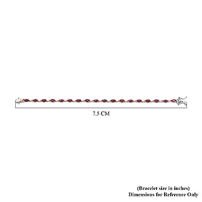 D'Joy Premium Royal Ruby 4.50 ctw Scarlet Harmony Bracelet in 18K Vermeil YG and Rhodium Over Sterling Si (7.25 In)