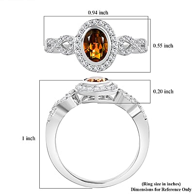 D'Joy Stellar Mystic Topaz and White Zircon 1.40 ctw Infinity Love Ring in Rhodium Over Sterling Silver (Size 6.0)
