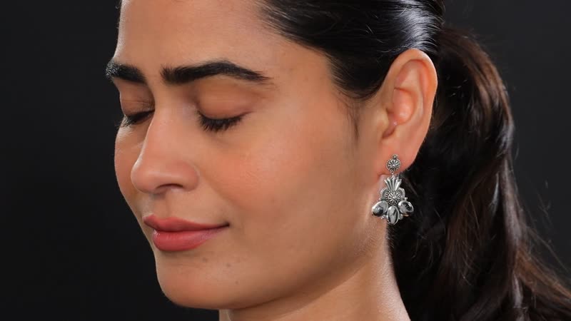 D'Joy Artisan Crafted White Buffalo 7.50 ctw Fancy Earrings in Sterling Silver