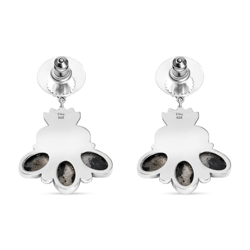 D'Joy Artisan Crafted White Buffalo 7.50 ctw Fancy Earrings in Sterling Silver