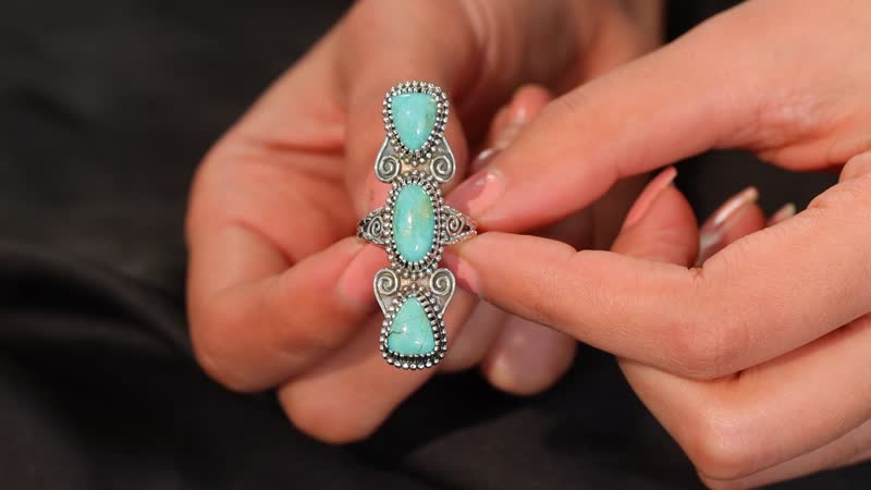Artisan Crafted Premium Royston Turquoise Ring in Sterling Silver (Size 10.0) 8.35 ctw