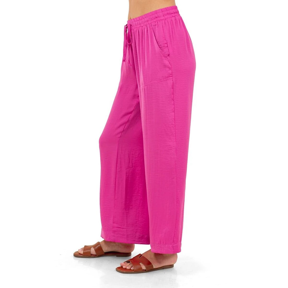 Fever Pink Wide Leg Pant with Drawstring - M  image number 2