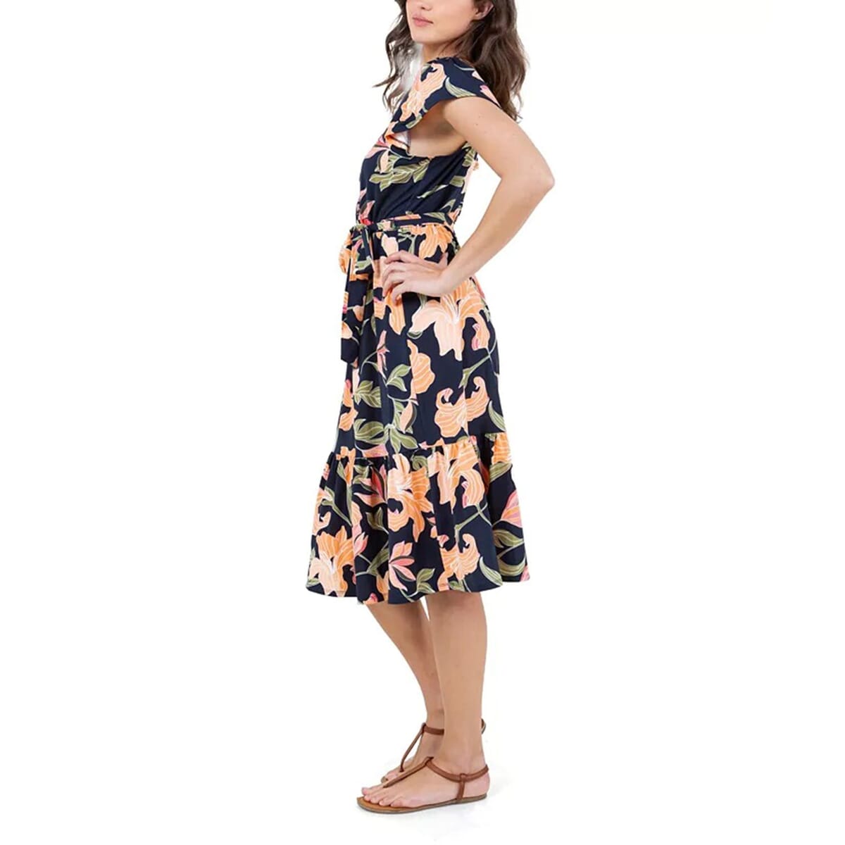 Closeout John Paul Richard Lily Matte Jersey Dress with Waist Tie - L image number 2