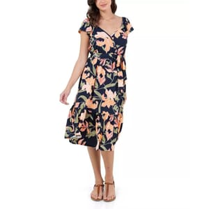 Closeout John Paul Richard Lily Matte Jersey Dress with Waist Tie - XL