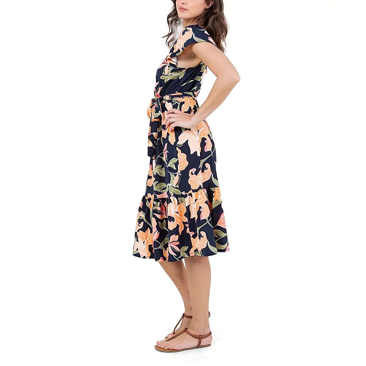 Closeout John Paul Richard Lily Matte Jersey Dress with Waist Tie - XL image number 2