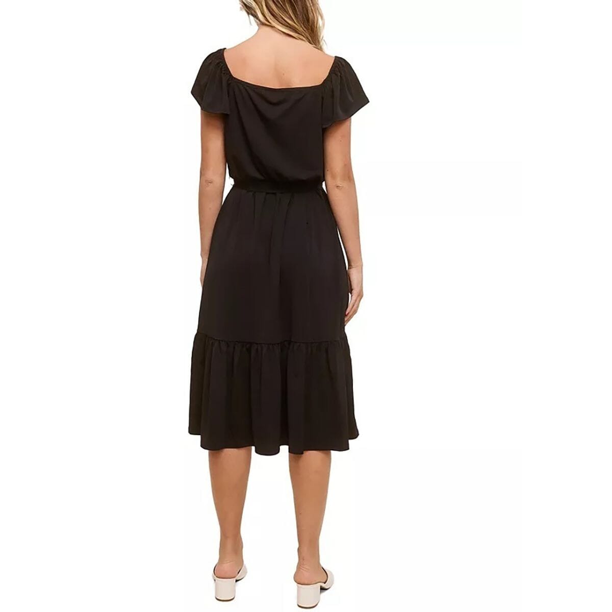 Closeout John Paul Richard Black Matte Jersey Dress with Waist Tie - S image number 1