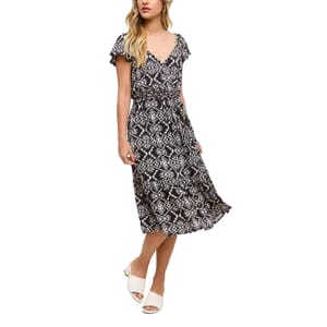 Closeout John Paul Richard Kaleidoscope Matte Jersey Dress with Waist Tie - L