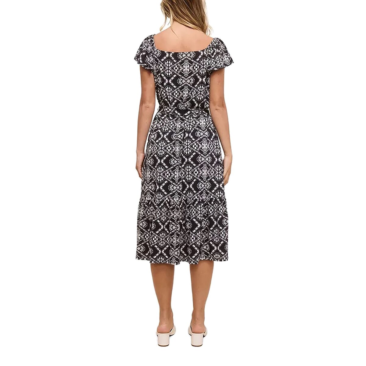 Closeout John Paul Richard Kaleidoscope Matte Jersey Dress with Waist Tie - L image number 1