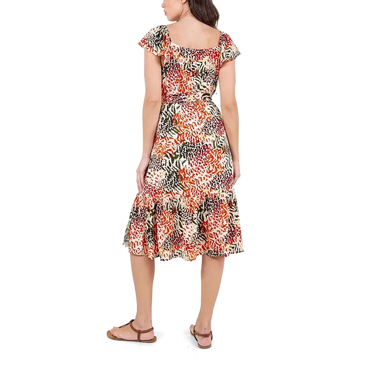 Closeout John Paul Richard Animal Matte Jersey Dress with Waist Tie - L image number 1