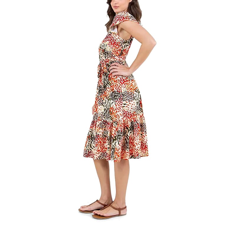 Closeout John Paul Richard Animal Matte Jersey Dress with Waist Tie - S