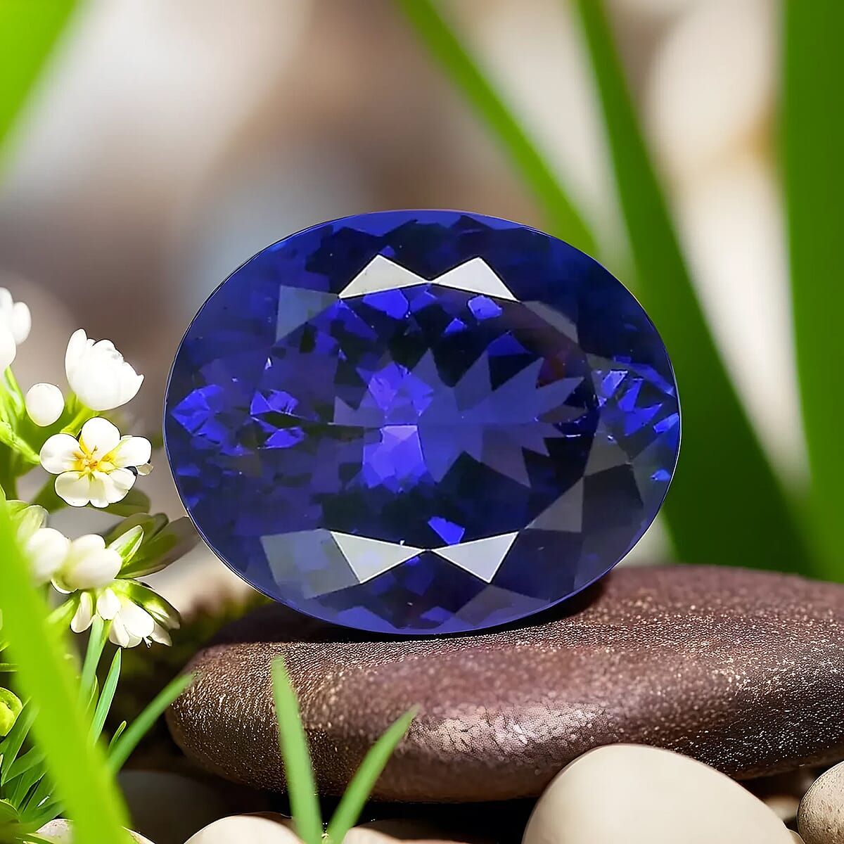 Certified & Appraised AAAA Tanzanite (Oval Free Size) 17.26 ctw image number 2