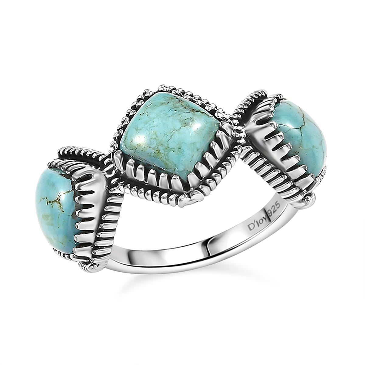 Artisan Crafted Premium Royston Turquoise Ring in Sterling Silver (Size 10.0) 4.50 ctw image number 0