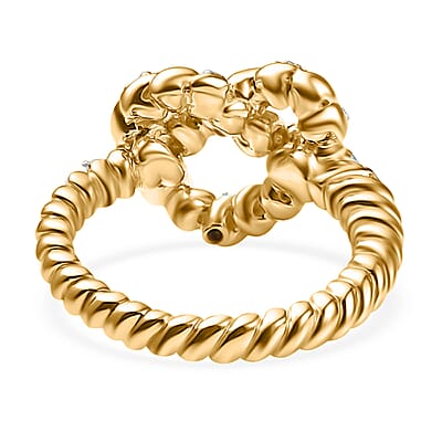 GP Amore Collection Diamond 0.20 ctw Love Knot Ring in 18K Vermeil Yellow Gold Over Sterling Silver (Size 10.0)