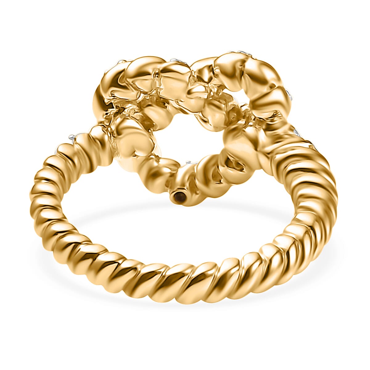 GP Amore Collection Diamond 0.20 ctw Love Knot Ring in 18K Vermeil Yellow Gold Over Sterling Silver (Size 7.0) image number 4