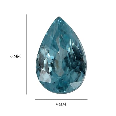 Blue Zircon Set of 2 (Pear 6x4 mm) 1.10 ctw