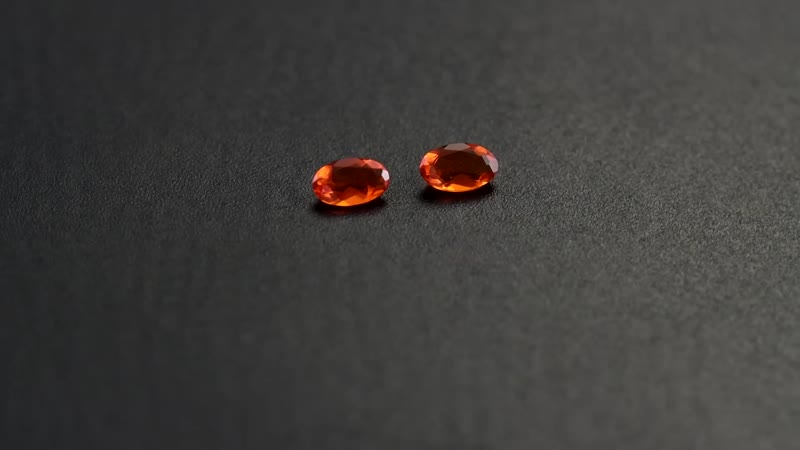 Premium Jalisco Fire Opal Set of 2 (Oval 5x3 mm) 0.26 ctw