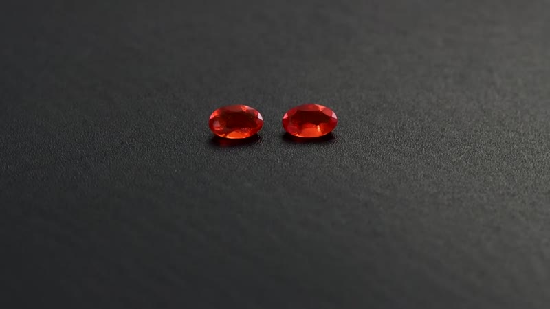 Premium Jalisco Fire Opal Set of 2 (Oval 5x3 mm) 0.28 ctw