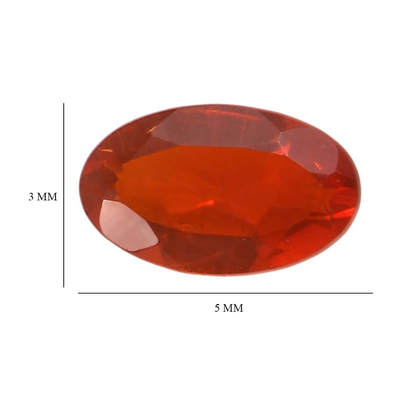 Premium Jalisco Fire Opal Set of 2 (Oval 5x3 mm) 0.28 ctw