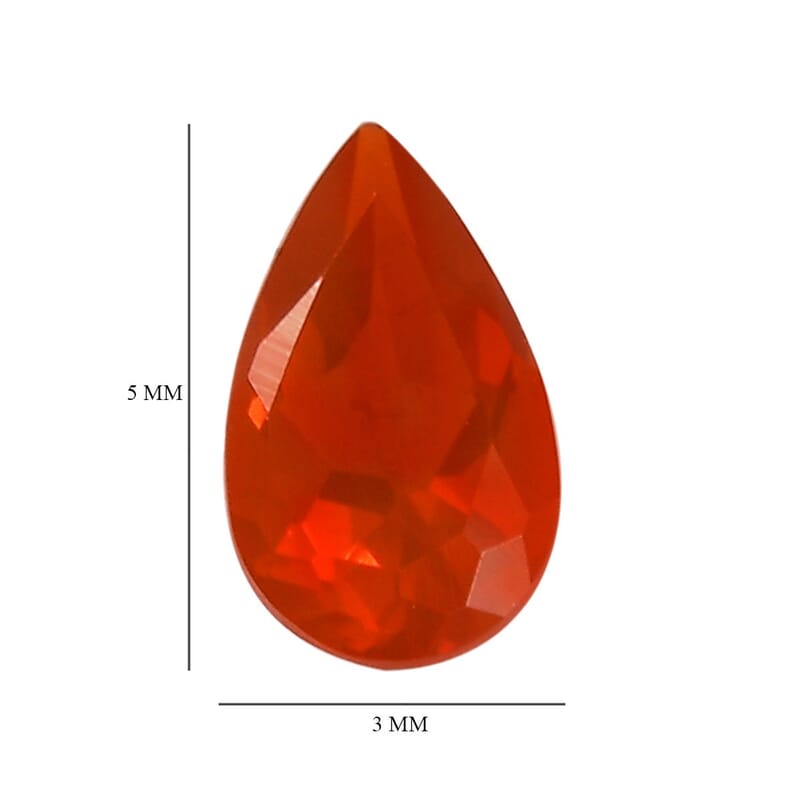 Premium Jalisco Fire Opal Set of 2 (Pear 5x3 mm) 0.26 ctw