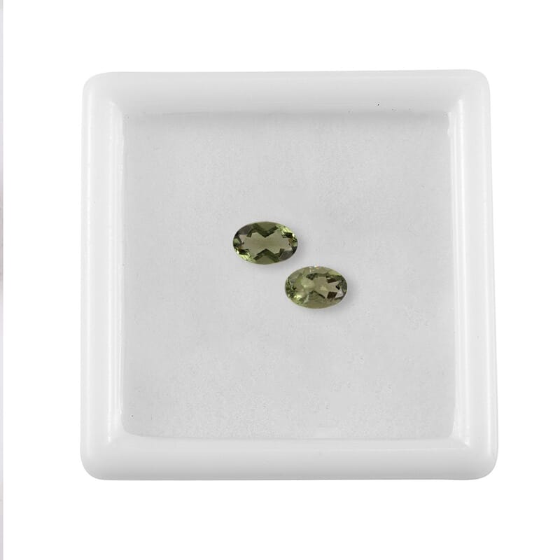 Bohemian Moldavite Set of 2 (Ovl 6x4 mm) 0.69 ctw