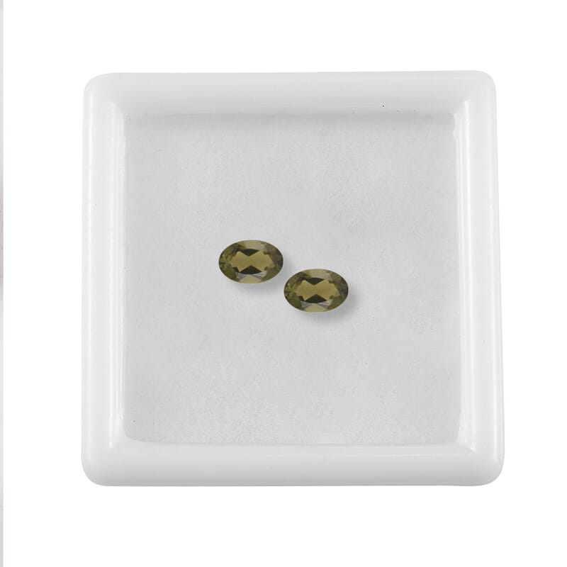 AA Bohemian Moldavite Set of 2 (Ovl 6x4 mm) 0.69 ctw