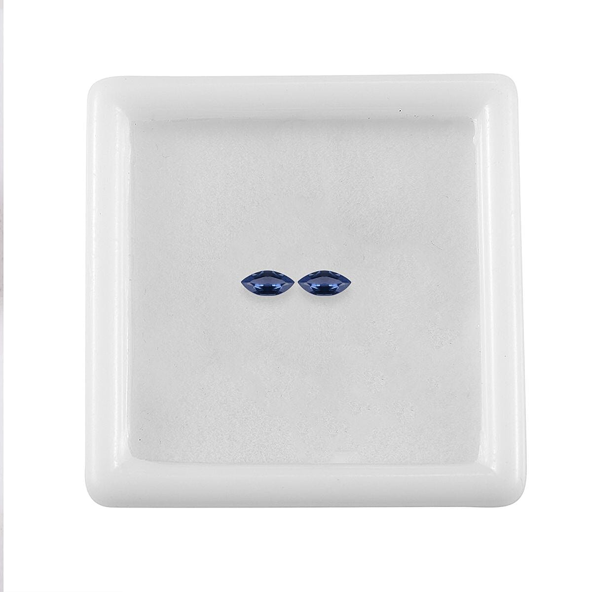 Blue Sapphire Set of 2 (Mrq 5x2.5 mm) 0.31 ctw