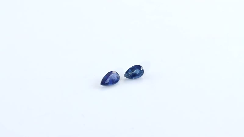 Premium Blue Sapphir Set of 2 (Pear 5x3 mm) 0.37 ctw Loose Gemstone